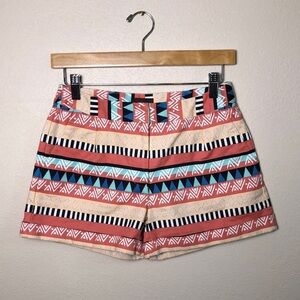 mark Women Small Colorful Aztec Pattern Cuffed Shorts Spring Summer Beach Preppy
